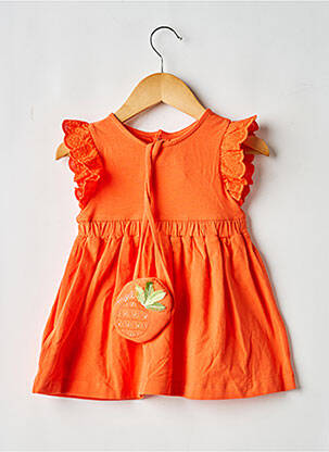 Robe courte maille fine manches courtes orange MAYORAL fille