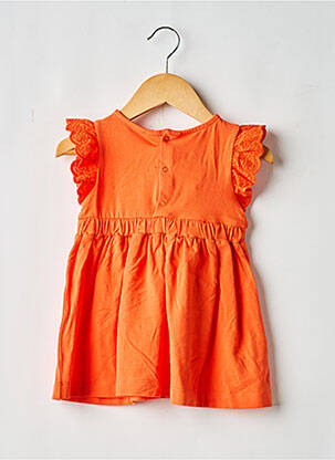 Robe courte maille fine manches courtes orange MAYORAL fille