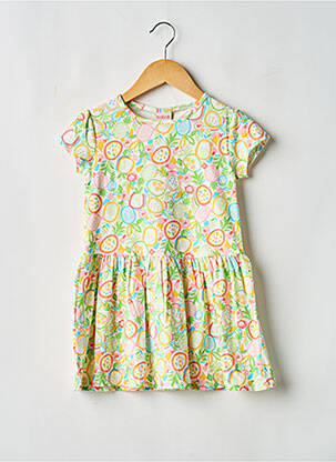 Robe courte imprimé fantaisie manches courtes vert BOBOLI fille