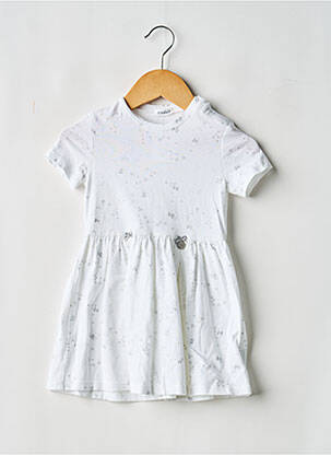 Robe courte imprimé fantaisie manches courtes blanc GYMP fille
