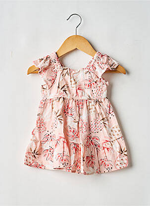 Robe courte col carré manches courtes rose MAYORAL fille