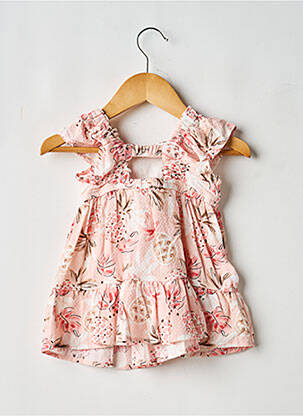 Robe courte col carré manches courtes rose MAYORAL fille