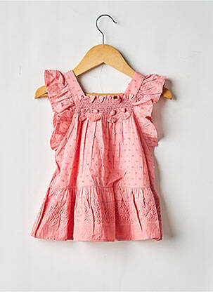 Robe courte col carré sans manche rose MAYORAL fille