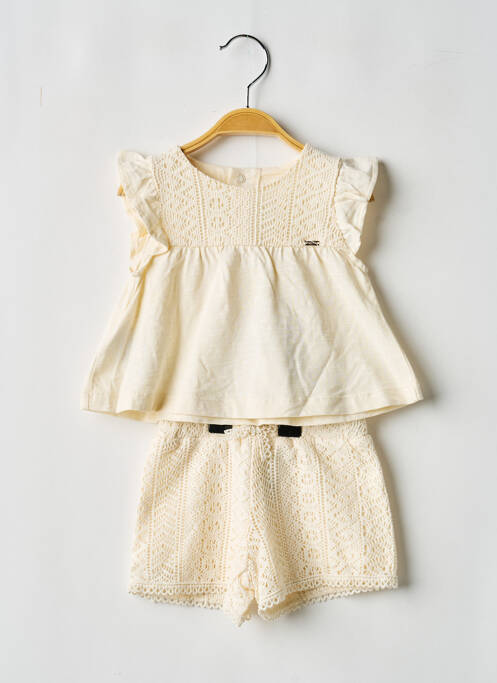 Ensemble short manches courtes beige MAYORAL fille