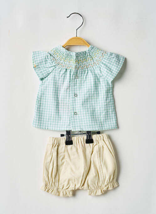 Ensemble short manches courtes vert BOBOLI fille