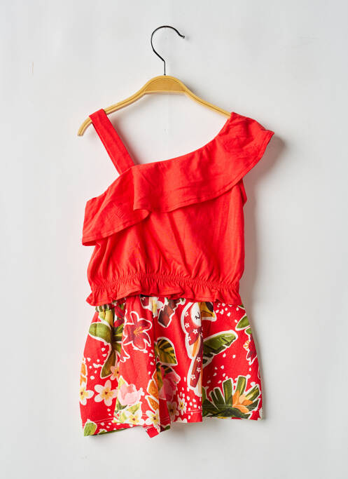 Ensemble short tissage popeline rouge MAYORAL fille