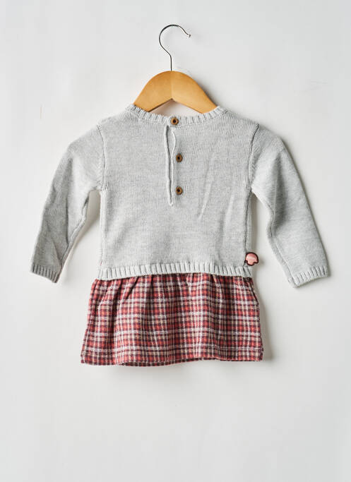 Robe courte maille fine manches longues gris BOBOLI fille