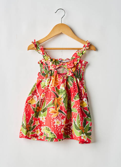 Robe courte imprimé fantaisie sans manche rouge MAYORAL fille