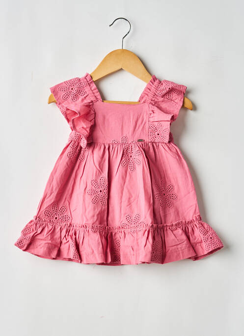 Robe courte col carré manches courtes rose MAYORAL fille