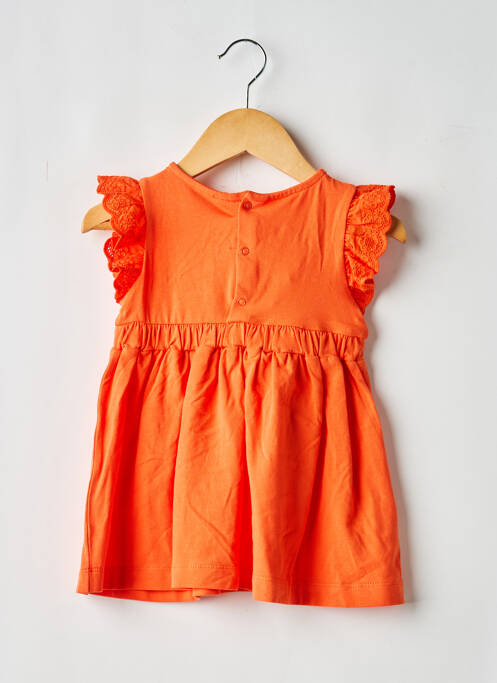 Robe courte maille fine manches courtes orange MAYORAL fille