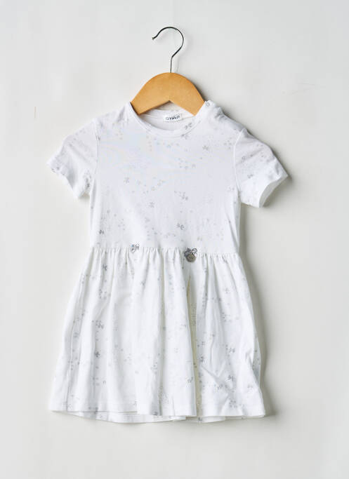 Robe courte imprimé fantaisie manches courtes blanc GYMP fille