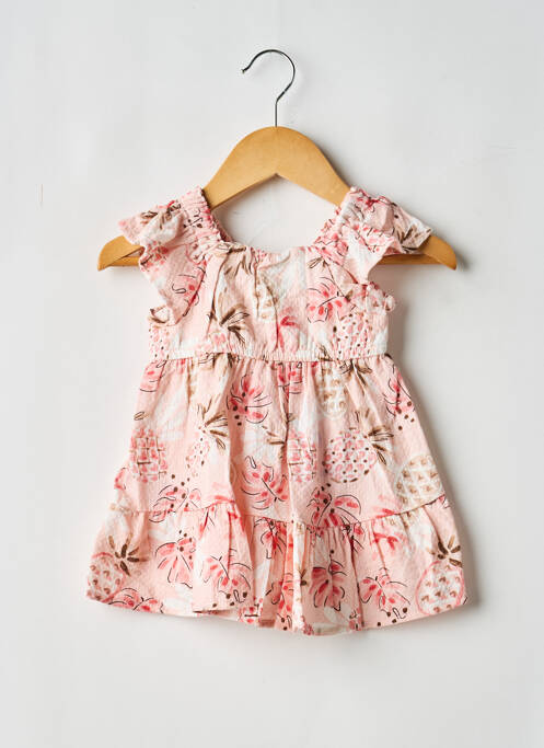 Robe courte col carré manches courtes rose MAYORAL fille