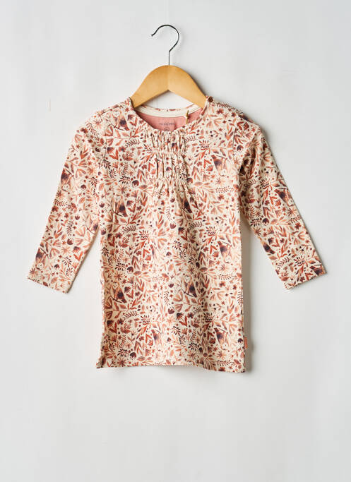 Robe courte imprimé fantaisie manches longues beige NOPPIES fille