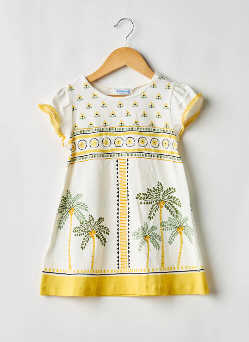 Robe mi-longue blanc MAYORAL fille