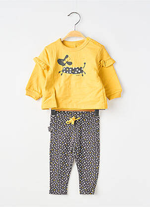 Ensemble pantalon type de haut t-shirt jaune BOBOLI fille