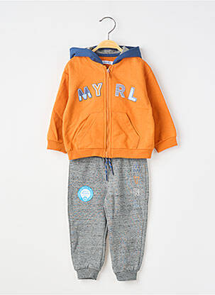 Ensemble pantalon taille élastique orange MAYORAL garçon