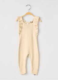 Combi-pantalon col rond manches courtes beige NOPPIES fille