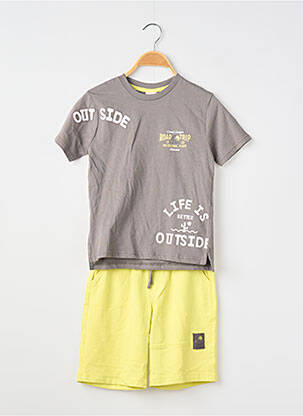 Ensemble short poches gris BOBOLI garçon