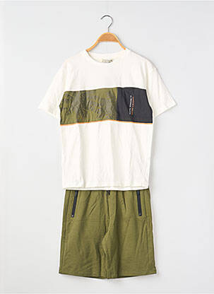 Ensemble short tissage jersey vert NUKUTAVAKE garcon