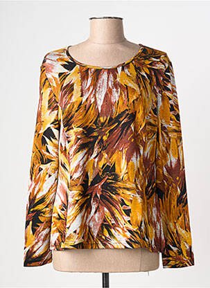Top tissage jersey manches longues jaune FRANCE RIVOIRE femme