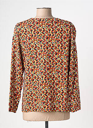 Blouse tissage popeline manches longues orange FRANCE RIVOIRE femme