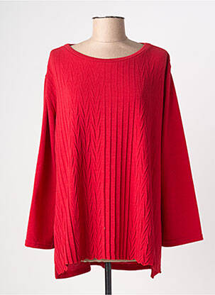 Pull coupe droite manches longues rouge FRANCK ANNA femme