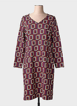 Robe mi-longue manches longues manches longues violet MERI & ESCA femme