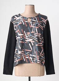 Top stretch manches longues noir GALMALLA femme