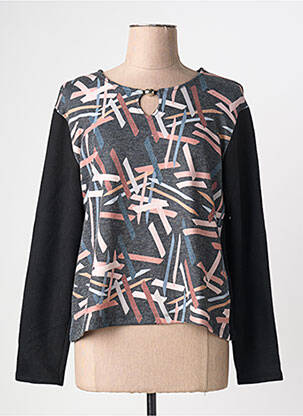 Top stretch manches longues noir GALMALLA femme