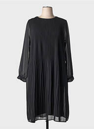 Robe mi-longue coupe fluide manches longues noir CISO femme