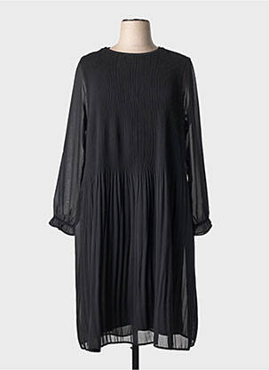Robe mi-longue manches longues manches longues noir CISO femme