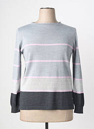 Pull tissage chiné manches longues gris MINO MORA femme