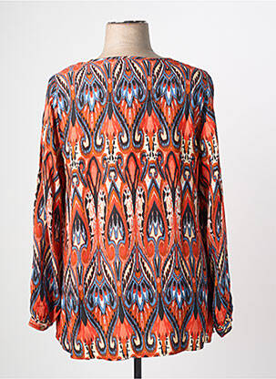 Blouse tissage popeline manches longues orange CISO femme