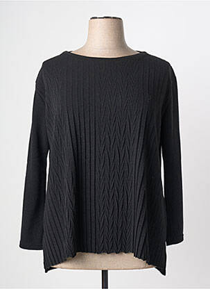 Pull coupe cintrée manches longues noir FRANCK ANNA femme