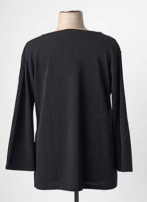 Pull coupe cintrée manches longues noir FRANCK ANNA femme