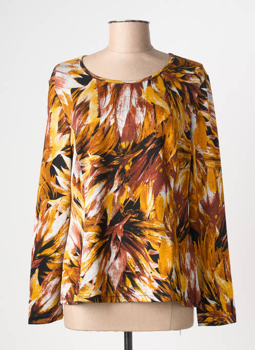 Top tissage jersey manches longues jaune FRANCE RIVOIRE femme