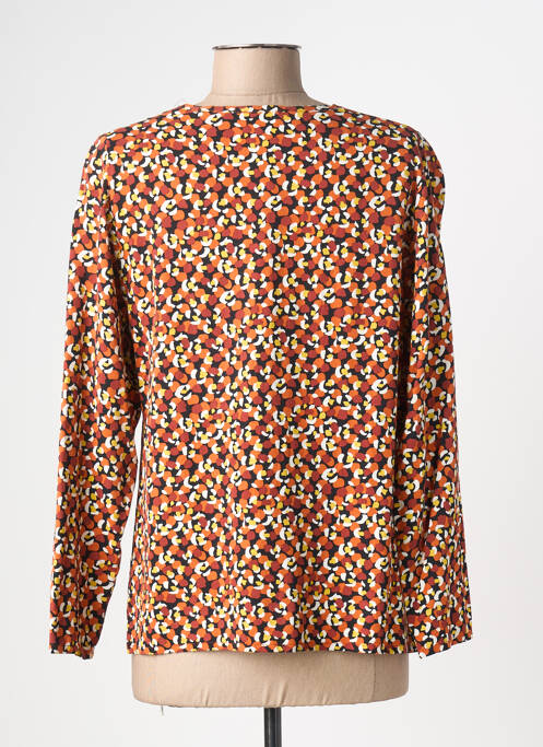 Blouse tissage popeline manches longues orange FRANCE RIVOIRE femme