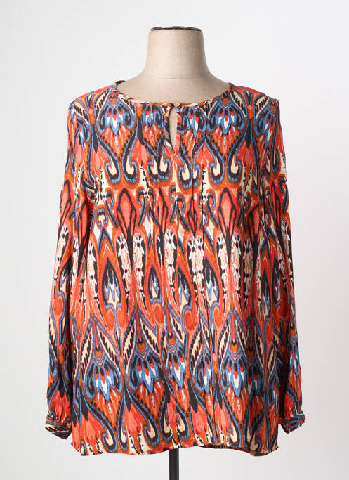 Blouse imprimé fantaisie manches longues orange CISO femme