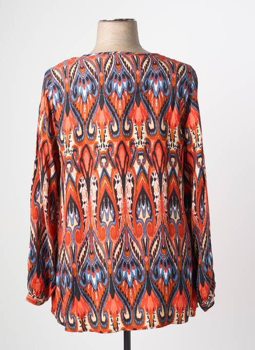 Blouse imprimé fantaisie manches longues orange CISO femme