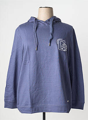Sweat-shirt à capuche broderie manches longues bleu SHEEGO femme