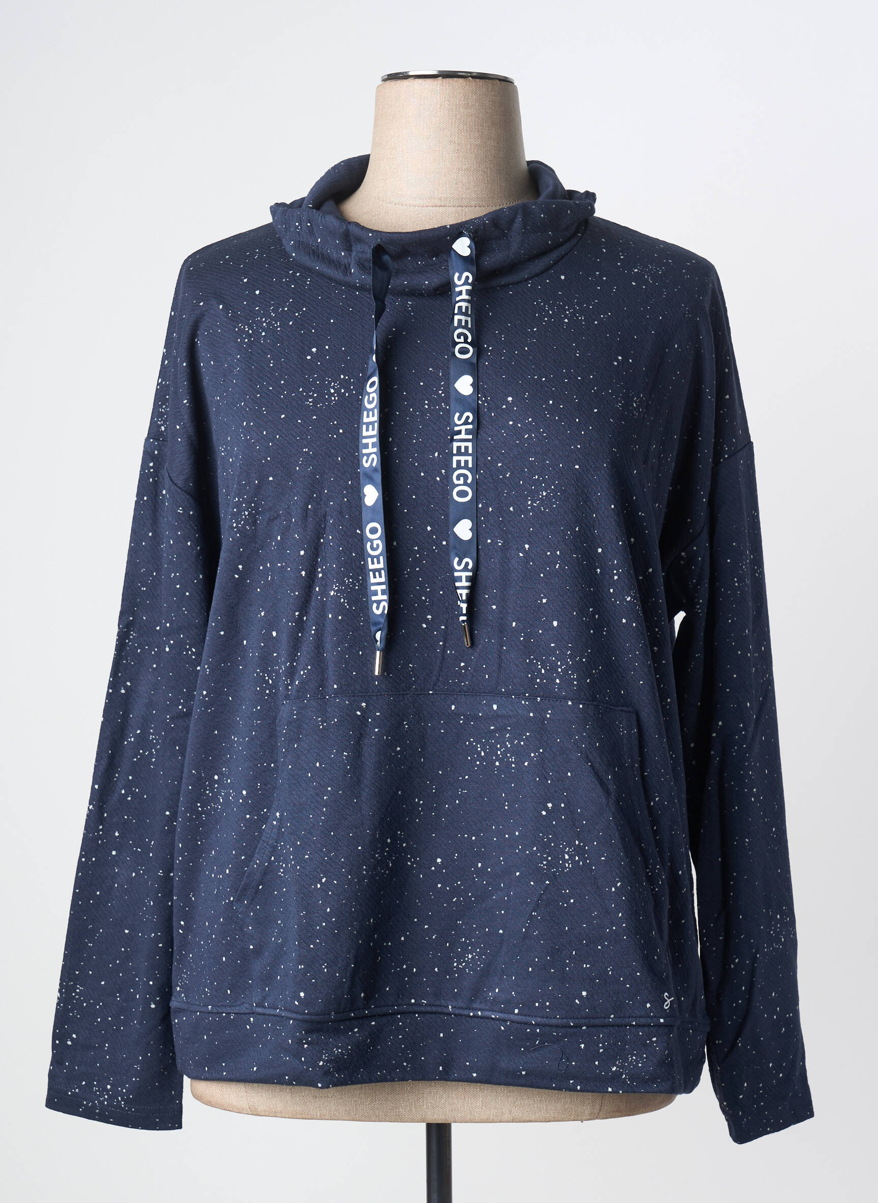 Sweat-shirt stretch manches longues bleu SHEEGO femme