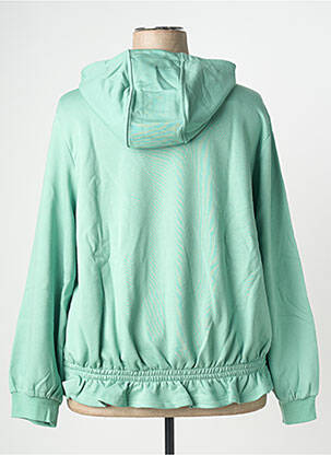 Sweat-shirt à capuche stretch manches longues vert SHEEGO femme