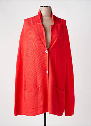 Gilet manches longues fermeture boutonnée sur le devant rouge PERSONA femme