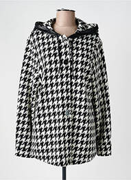 Manteau court coupe droite a capuche noir FRANK LYMAN femme