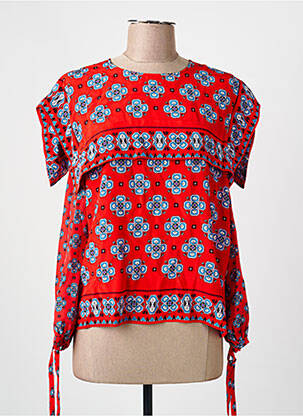 Blouse imprimé fantaisie manches longues rouge SANDRO femme