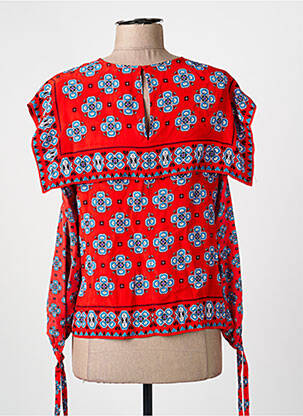 Blouse imprimé fantaisie manches longues rouge SANDRO femme