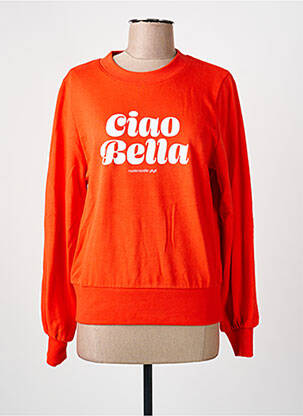 Sweat-shirt sérigraphie manches longues orange MADEMOISELLE YEYE femme