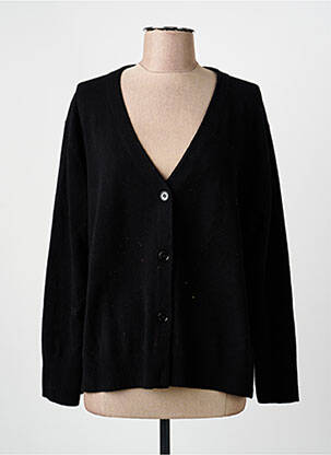 Gilet manches longues fermeture boutonnée sur le devant noir MAUD & SACHA femme