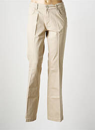 Pantalon droit fermeture zippée sous rabat boutonné beige PARAMITA femme