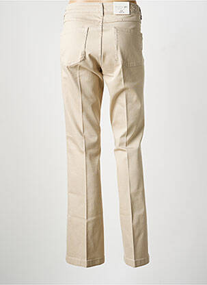 Pantalon droit fermeture zippée sous rabat boutonné beige PARAMITA femme